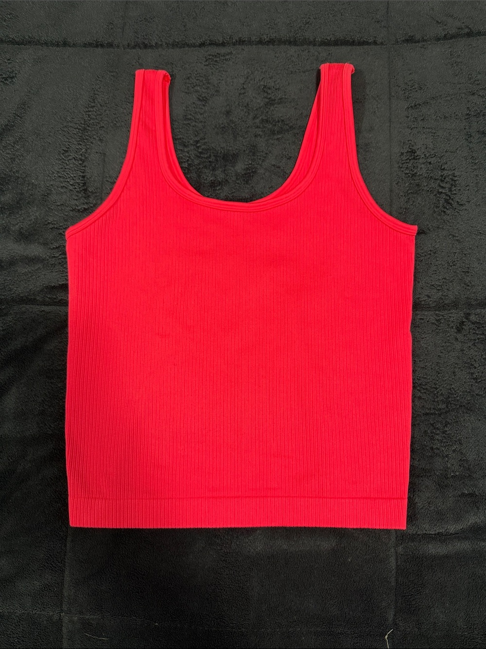 a new day Red Ribbed Scoop Neck Tank Top